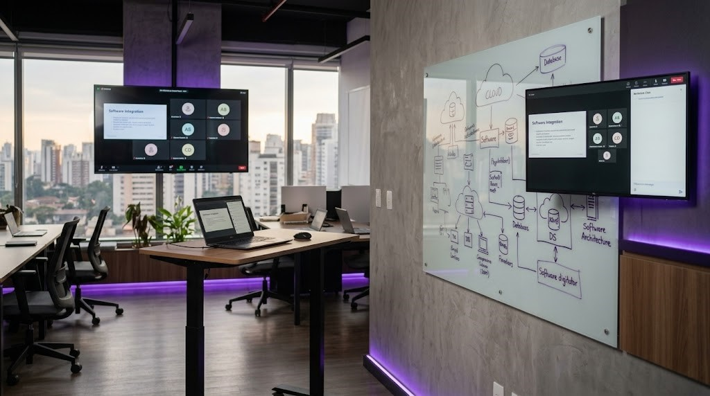 Sessão de solution scoping corporativo para definição do escopo de projetos de ti, promovendo o alinhamento de expectativas em ti, alinhamento de projetos de ti e governança de escopo ti.